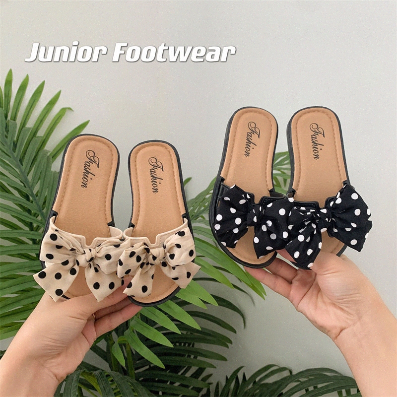 kids slippers baby shoe girls designer kid Slides Bow knot Toddlers Infants Childrens Desert shoes Bone Resin Sandals 28TC#-image-957717368