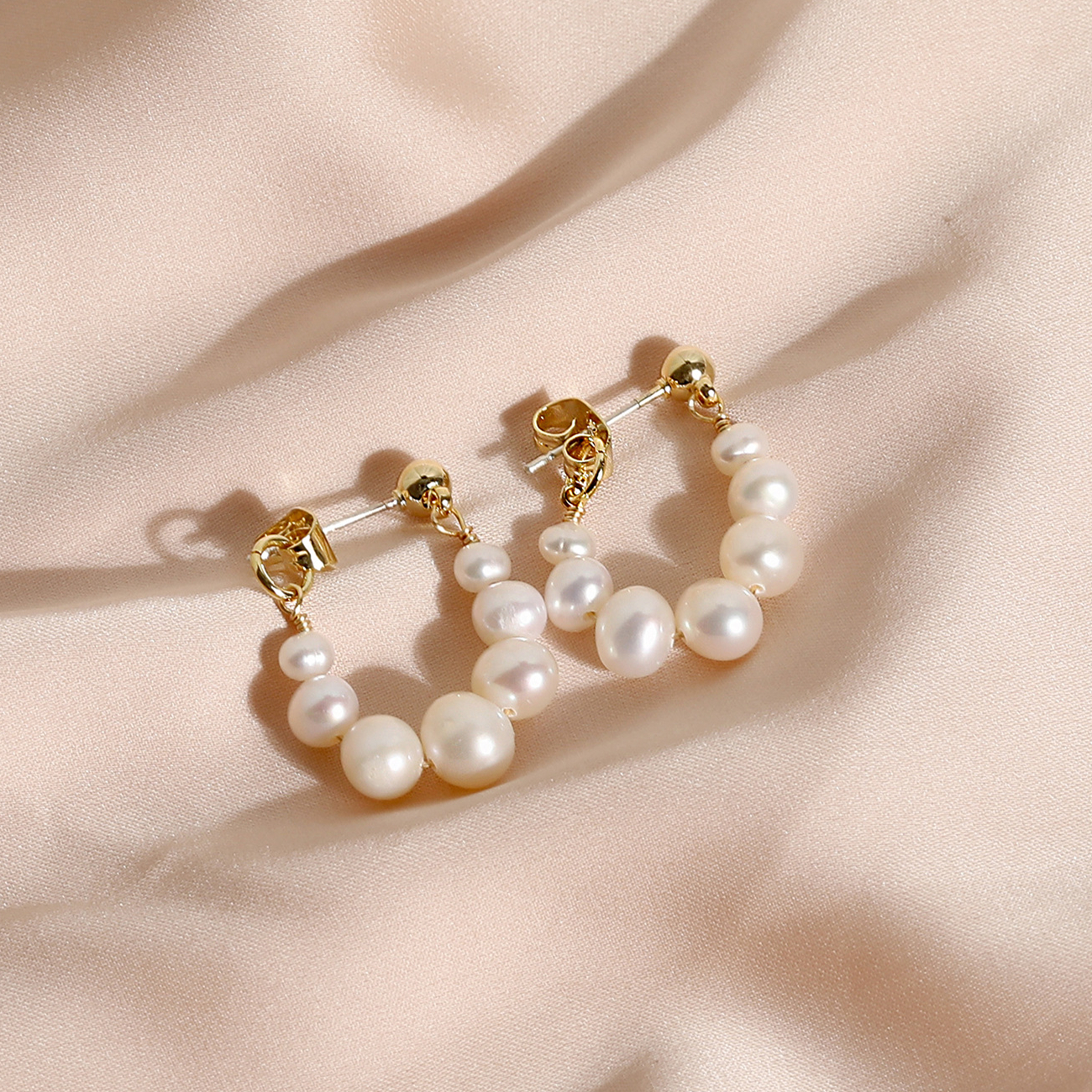 European exquisite luxury 18K Gold Plated pearl geometric Dangle Earrings Jewelry temperament women S925 silver needle high quality Earrings acce-image-745331040