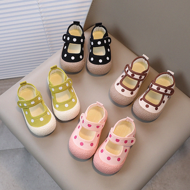 Kids Sneakers Canvas Casual Toddler Shoes Running Children Youth Baby Dots Sport Shoes Spring soft sole Boys Girls Kid shoe size 20-31 Q9nn#-image-957799162