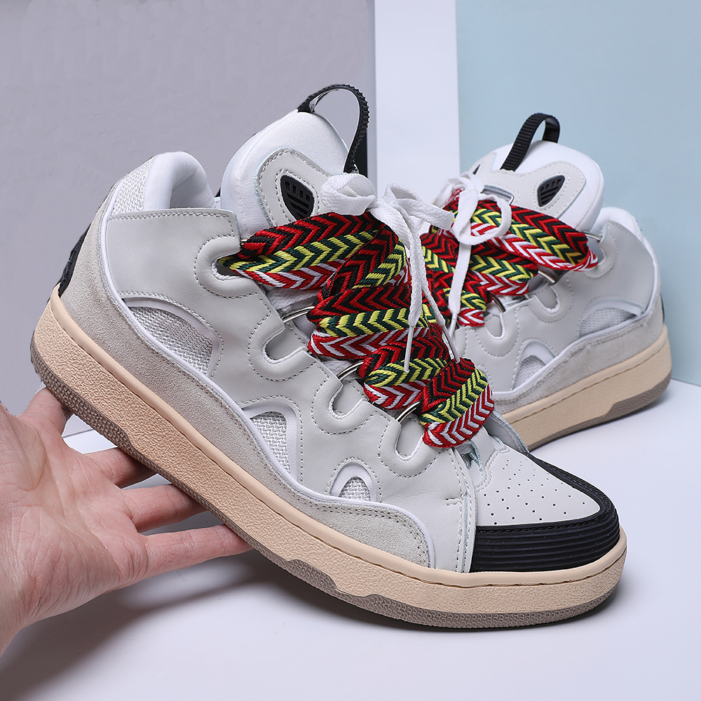 Leather Curb Sneakers Designer Shoes for men casual shoes Extraordinary Emed Mens Women Hightop Calfskin Rubber Nappa Platformsole Shoe Man Train-image-957564911