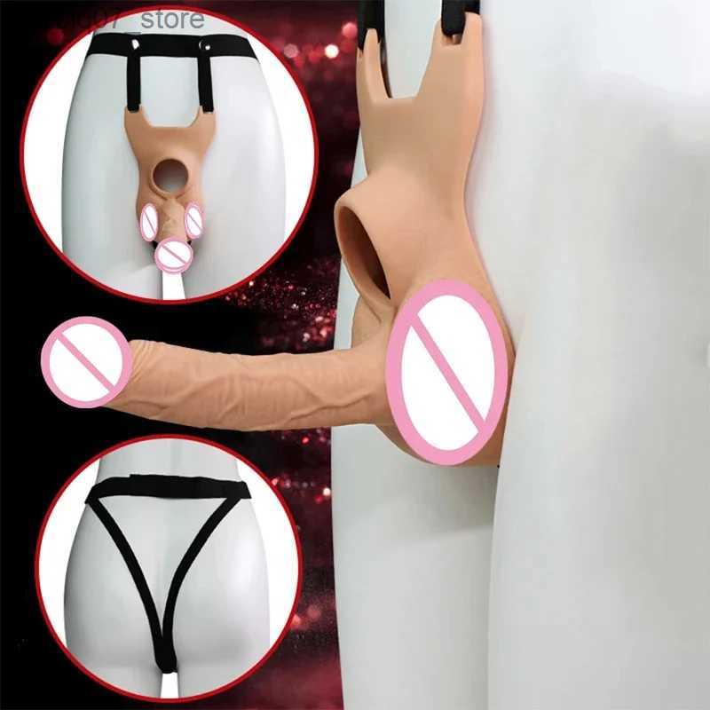 Other Massage Items 10 frequency double penetration anal plug fake penis butt plug vibrator penis vaginal plug on mens belt adult sex toy Q240329-image-957835907