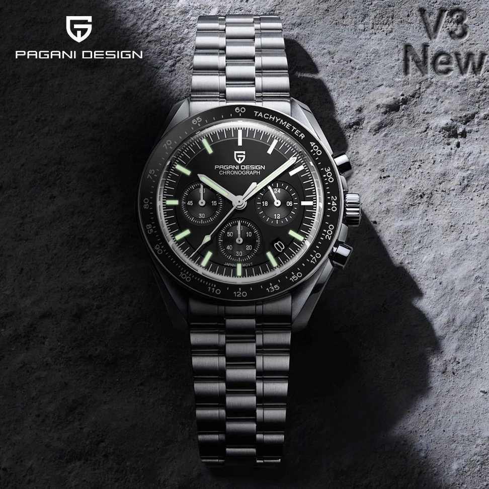 Wristwatches PAGANI DESIGN 2024 New Mens Watches Top Luxury Quartz Watch For Men Auto Date Speed Chronograph AR Sapphire Mirror Wrist watch 24329-image-958120299