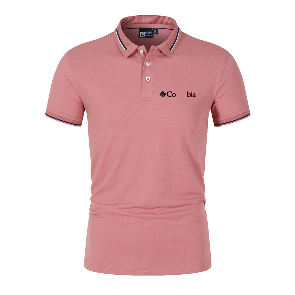 2024 Summer Men's Outdoor Vintage Short-sleeved Print T-Shirt Casual Button Casual Business Men's Solid Color Polo Shirt Asian Size S-4-image-957872337