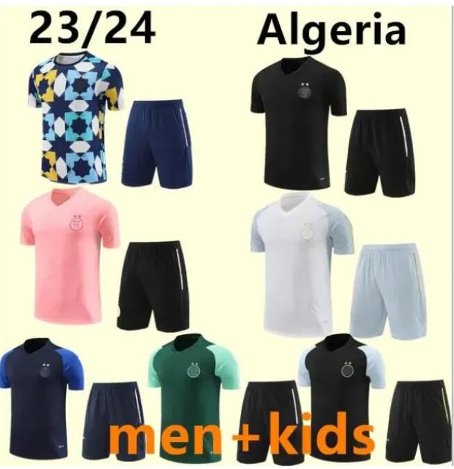 2023 2024 Algeria ADULT short sleeve tracksuit set MAHREZ soccer training Jerseys men 23 24 Algerie KIDS KIT Survetement maillot de foot FEGHOUL-image-957746758