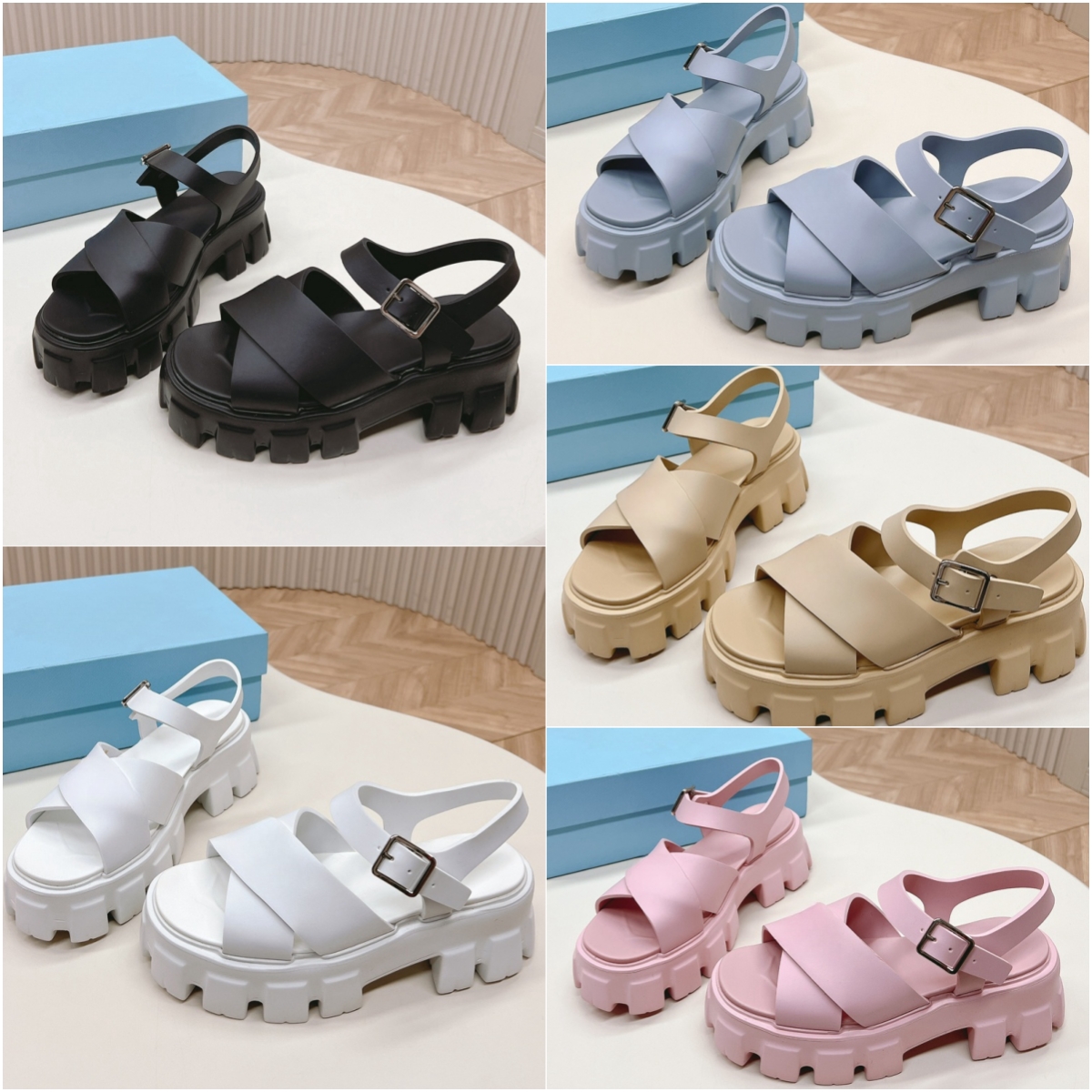 Women Sandals Cross Design Thick Sole Top Quality Sandals Size EUR35-EUR41 26560-image-954015935