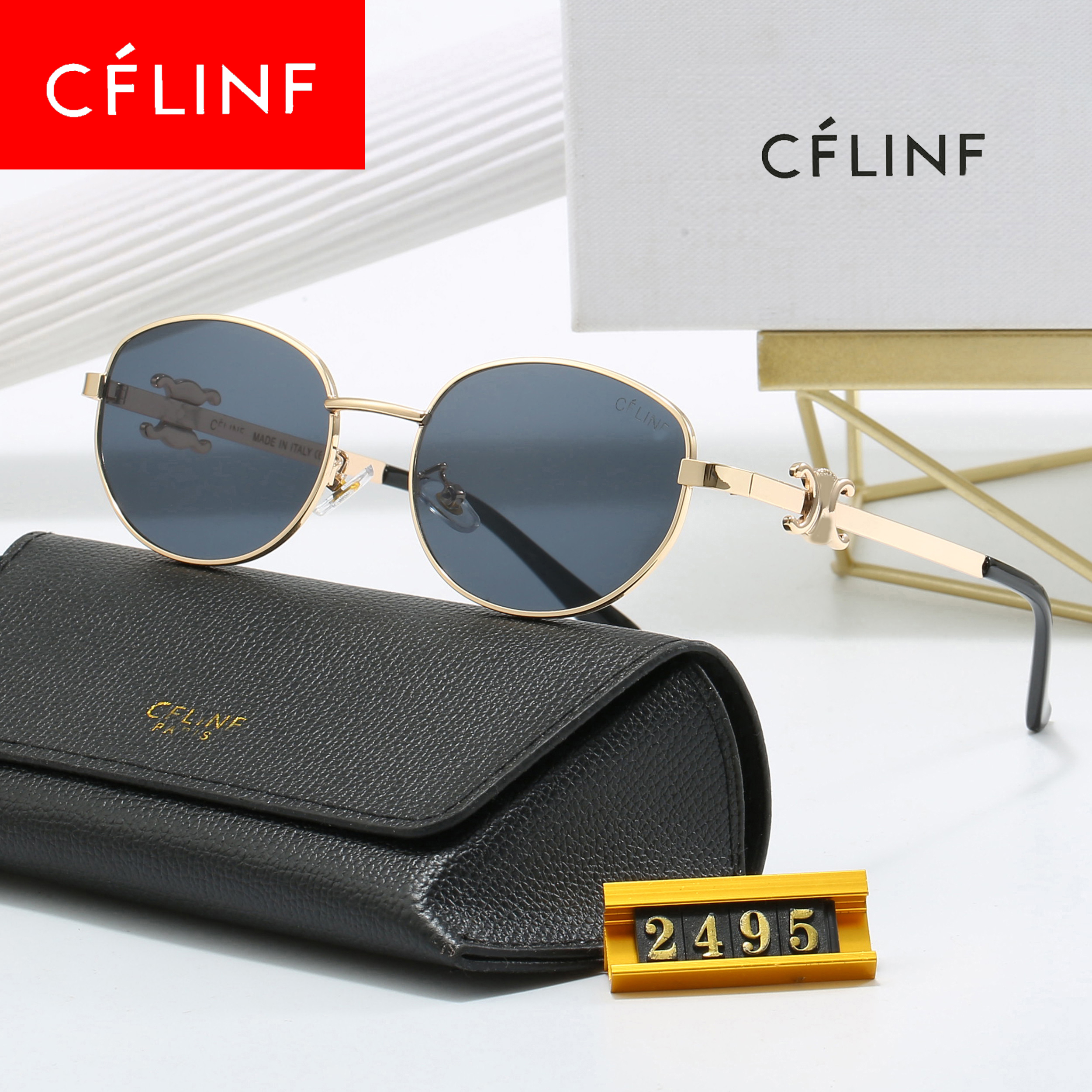 Designer Sunglasses for women CEL 40238 Brand Mens and Womens Small Squeezed Frame Oval Glasses Premium UV 400 Polarized Sunglasses 