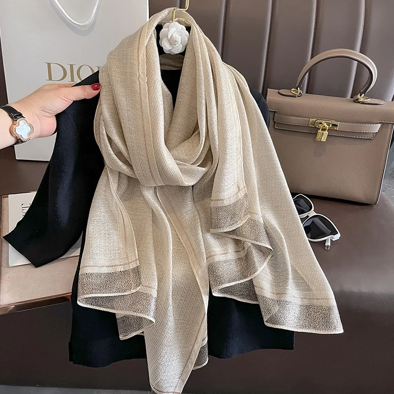 2023 New Women Scarf Winter Warm Solid Silk Wool Shawls Lady Wraps Bufanda ral Pashmina Embroidery Warn Scarves Z260924