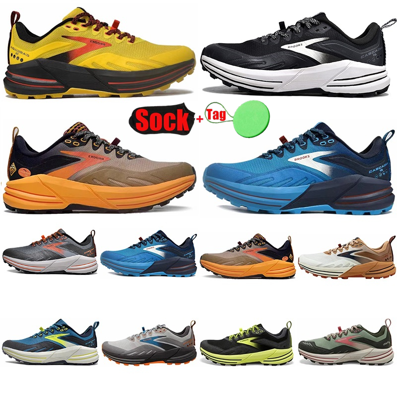 Brooks Brook Cascadia 16 Chaussures de course Lancement 9 Hyperion Tempo Triple Noir Blanc Gris Jaune Orange Baskets de mode en maille en plein a
