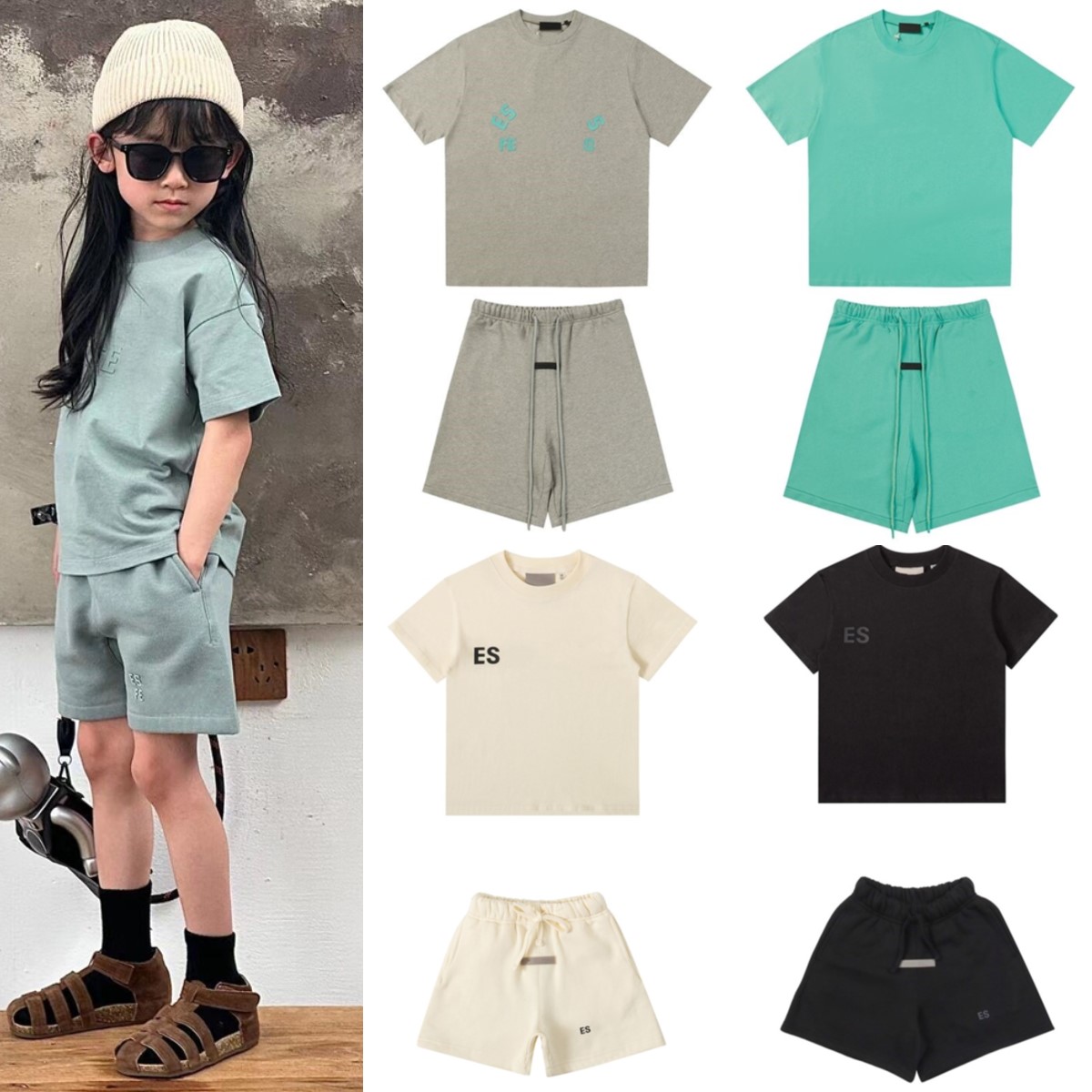BIG Boys Girls T-shirts shorts summer Clothing Sets Kids Designer toddler sports suit Clothes Children youth Family Matching Outfits-image-895074041