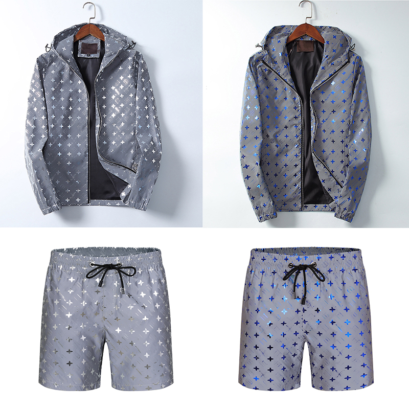 Designer mens jacket spring and autumn fashion hooded sports Bomber Jacket casual zipper jackets shorts windbreaker jacket set