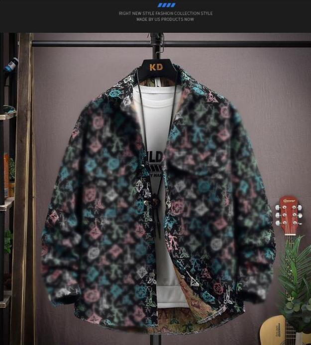 Spring designer jacket men's new long sleeve luxury printed jackets loose oversized coat
