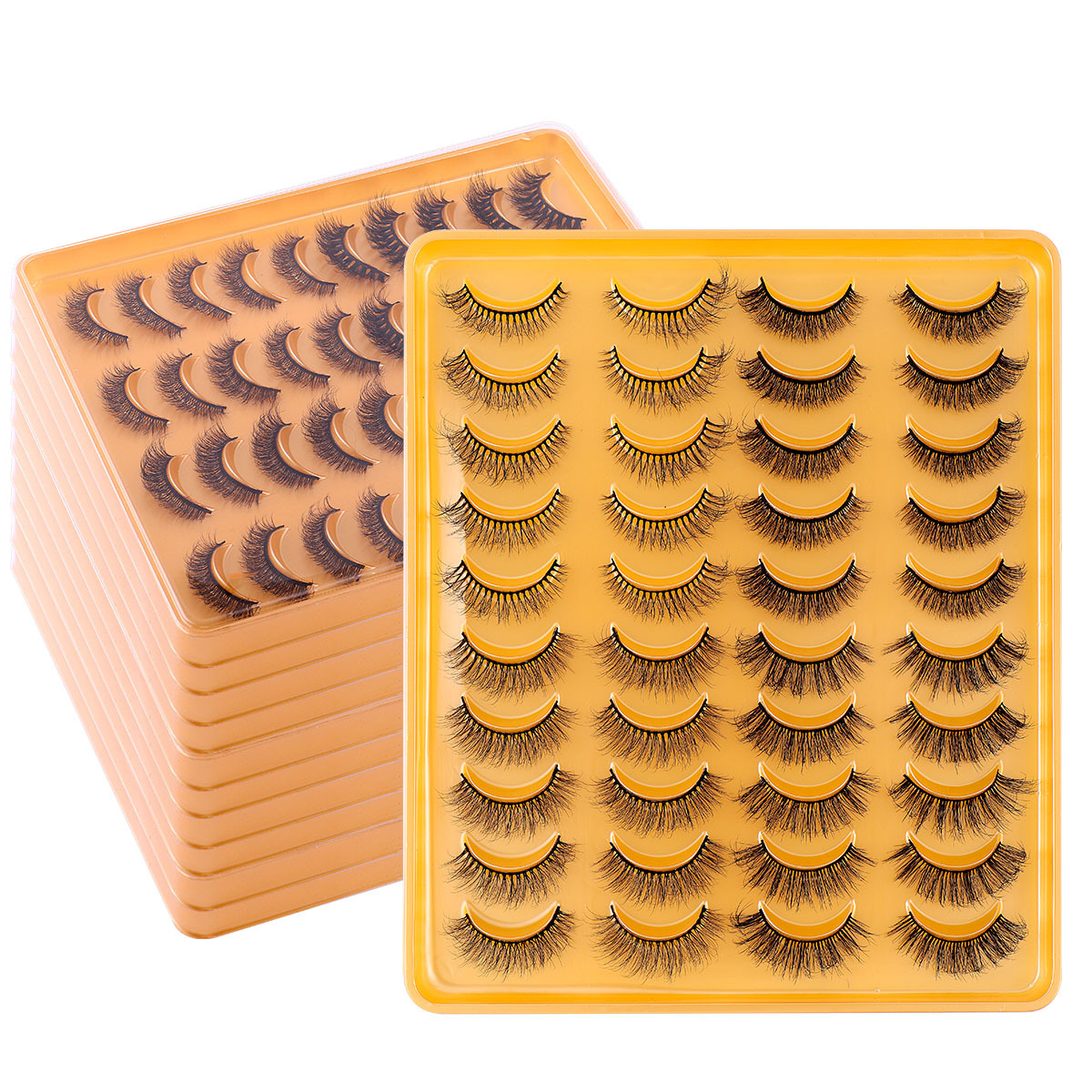 Handmade Reusable Mink Eyelashes Fluffy Soft Light Multilayer Thick 3D Mink Fake Lashes Naturally Delicate Vivid Full Strip Lashes DHL-image-958440033