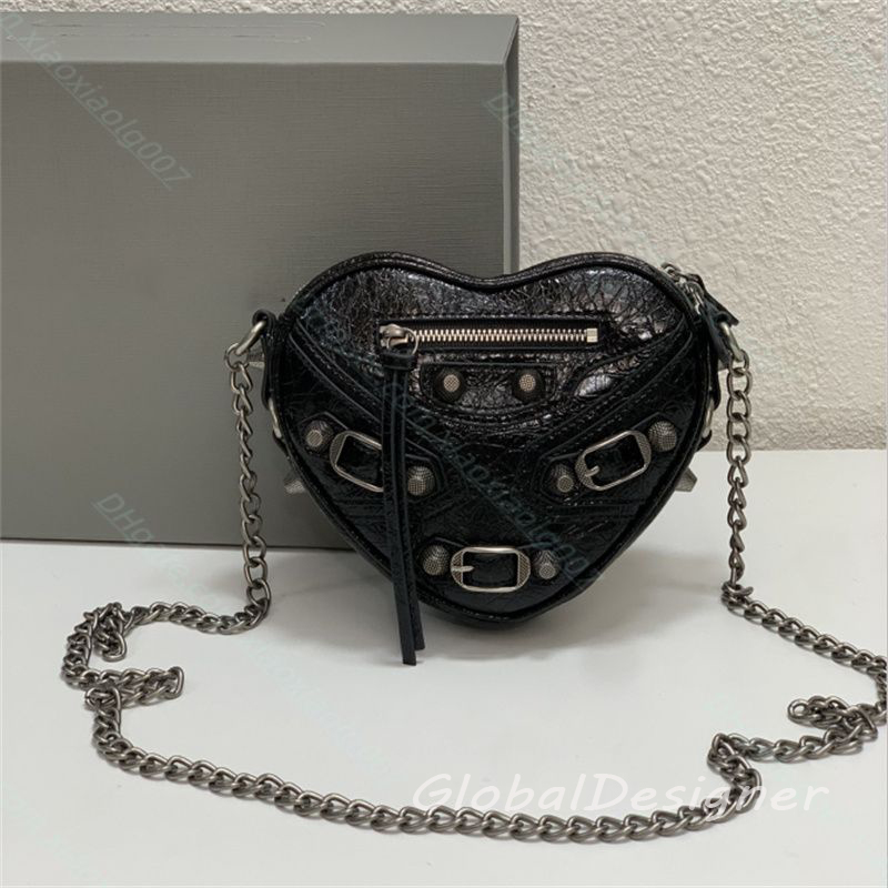 Mini Heart Bags designer woman Le Cagole classics Cross body Shoulders bag LE CAGOLE HEART Cool mini Handbag rivet Evening Bags Cosmetic Bag clut-image-971466460