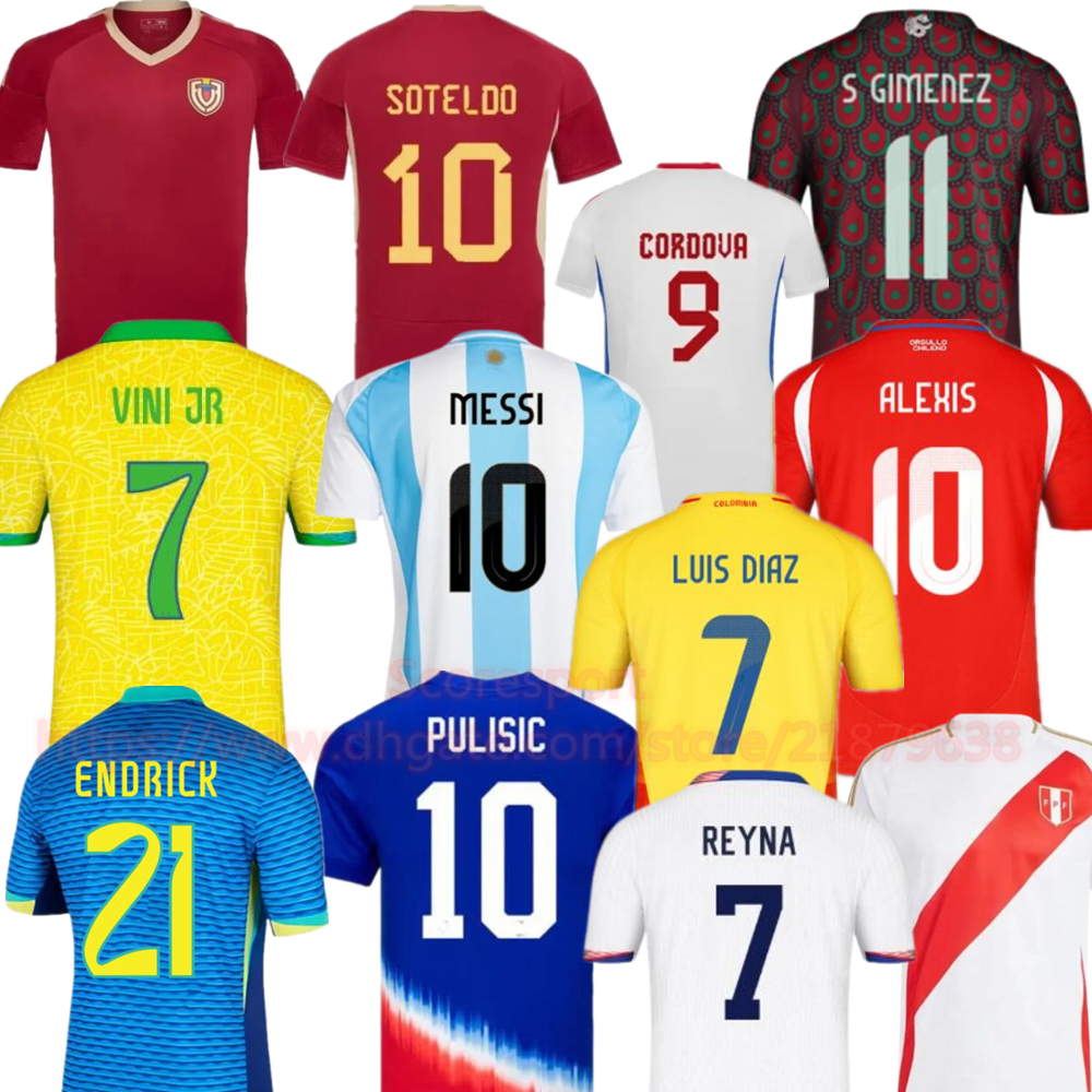 Copa America 2024 Soccer Jerseys Venezuela SOTELDO Uruguay Chile Peru LUIS DIAZ JAMES Home Away Football Shirts USA PULISIC kit 23 24-image-955324946