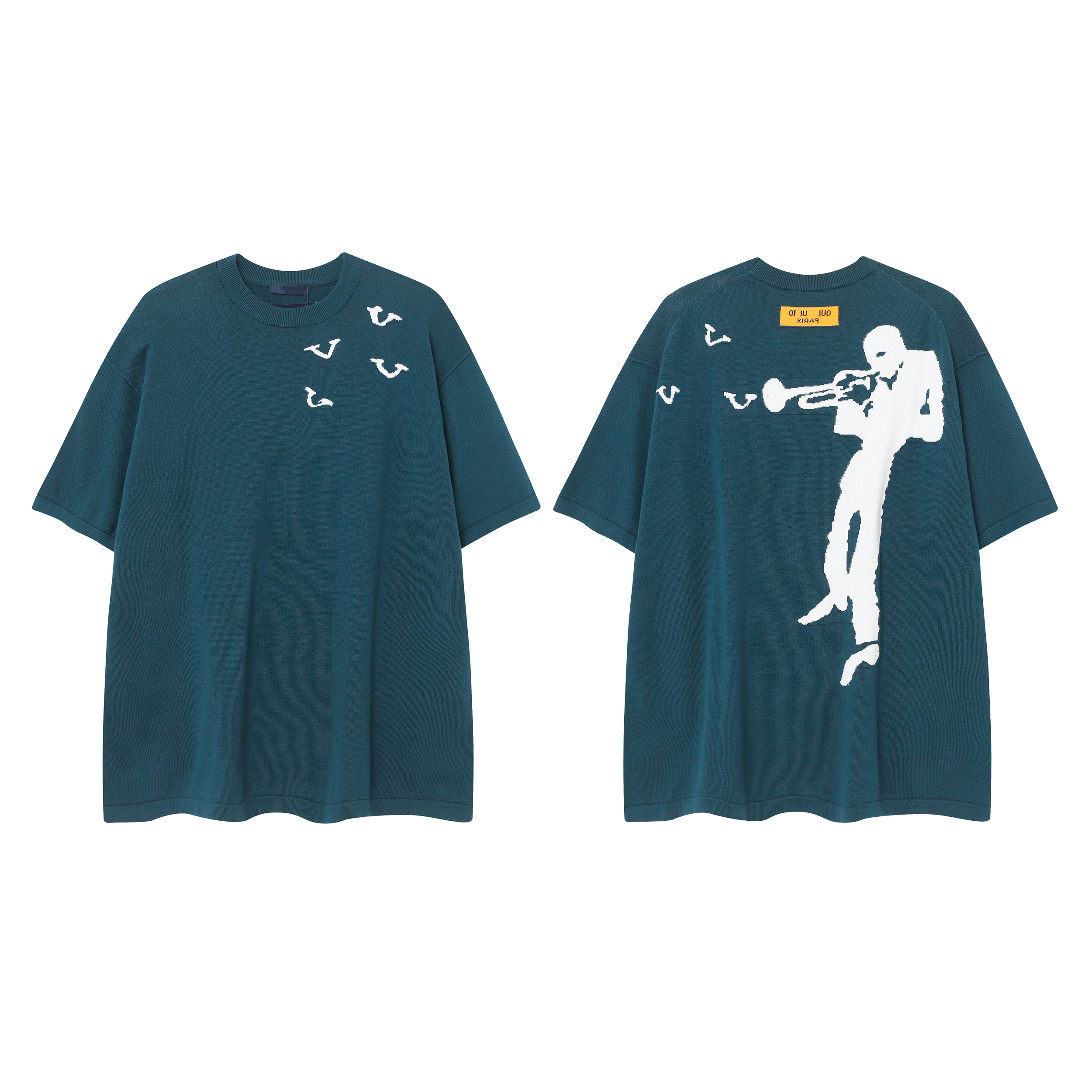 Mens Sweaters Fashion Men's Casual Round Short Sleeve Sweater Men Women Letter Printing Sweaters #69-image-971692258