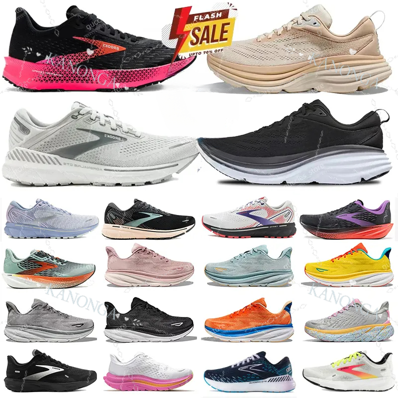 Men de course chaussures Brooks Ghost Hyperion femmes chaussures décontractées ho one un clifton 9 Bondi 8 Designer Trainers Triple Triple Black