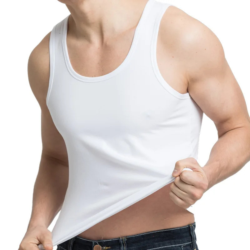 Add Fertilizer To Increase Mens Lycra Cotton Hurdle Vest In Summer Thin Sling Elastic Slim Tank Top Men 240430