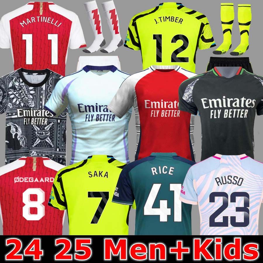 23 24 25 SAKA ARSEN Home AWAY third soccer jerseys ODEGAARD RICE SALIBA MARTINELLI THOMAS NICOLAS SMITH ROWE G.JESUS TIERNEY 2024 2025 Men Kids f-image-971682372