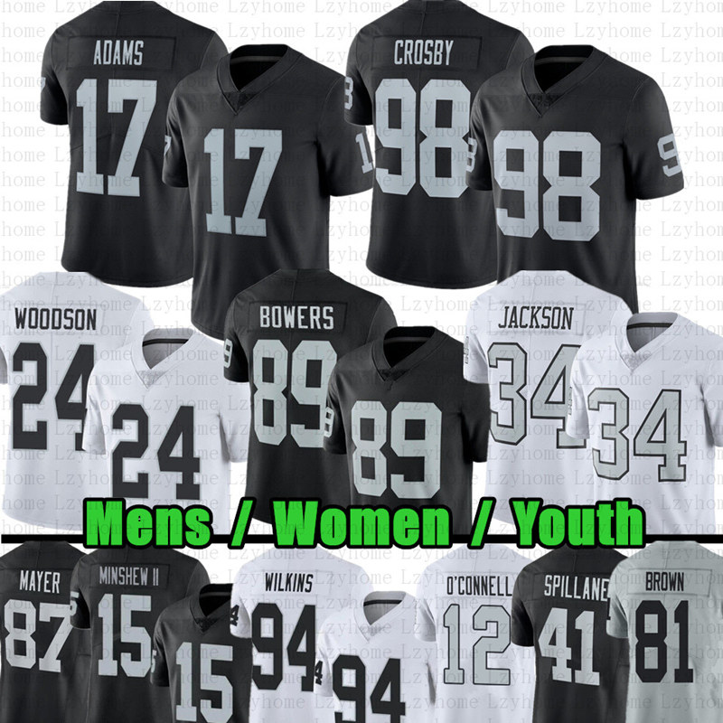 89 Brock Bowers Maxx Crosy Davante Adams Football Jersey Aidan O'Connell Charles Woodson Robert Spillane Bo Jackson Jakobi Meyers Gardner Minshew II Michael Mayer 