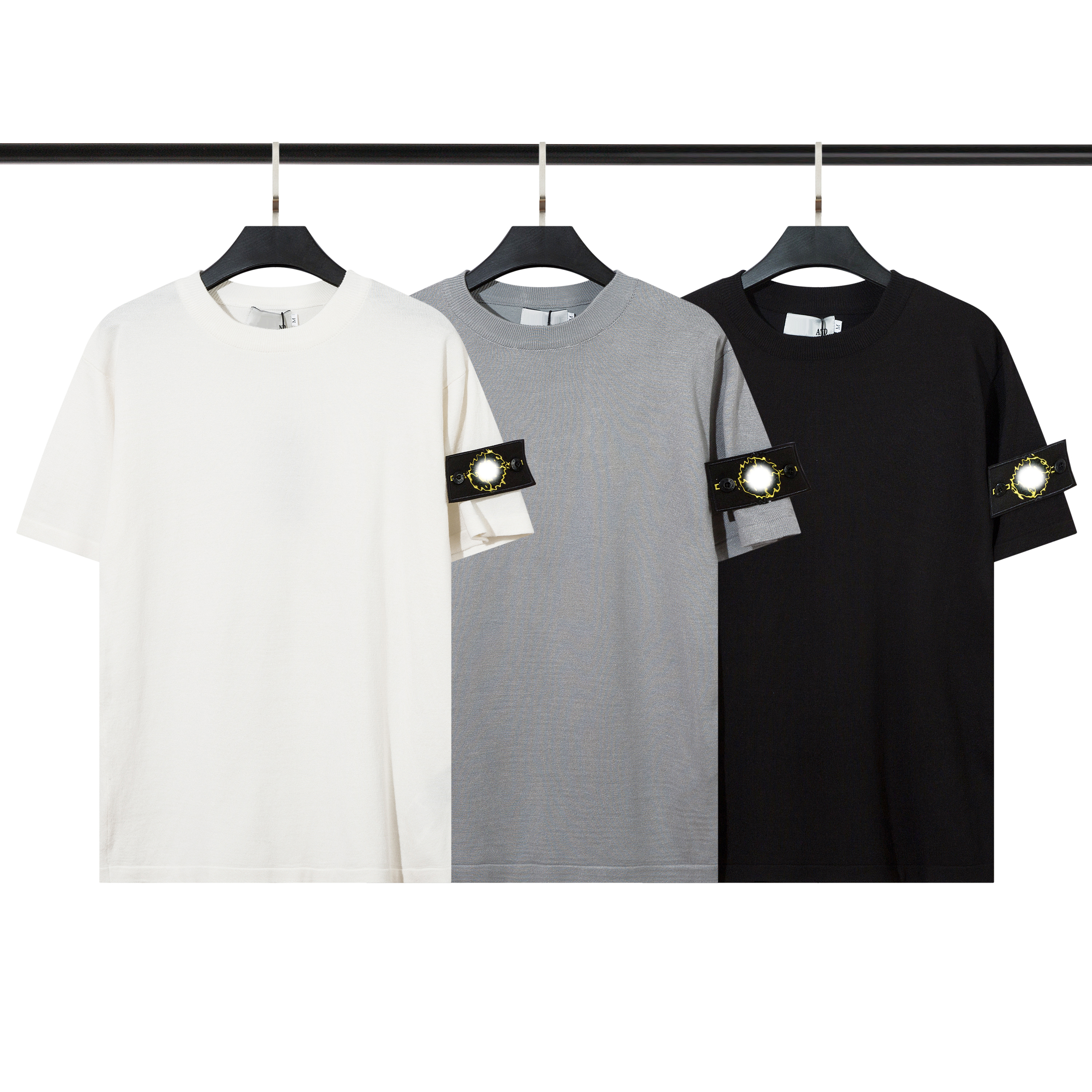 Mens Sweaters Fashion Men's Casual Round Short Sleeve Sweater Men Women Letter Printing Sweaters #45-image-971986707