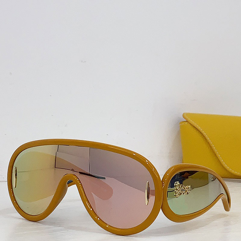 2024SS Summer NEW Wave Mask sunglasses in nylon Designer Women Men Extra Large Nylon Frame Outdoor Leisure Travel Vacation Sunglasses LW40108