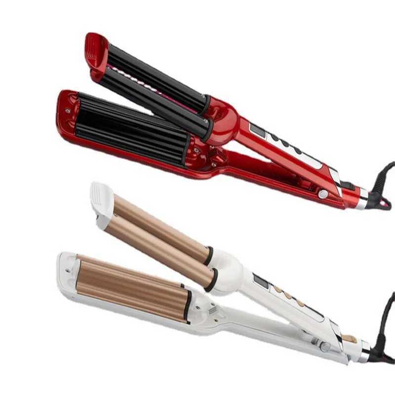 Hair Curlers Straighteners It is in the LCD electric porcelain hair styler hair curler roll 3 barrels curling tongs clamp V52 varies modelling to-image-972157446