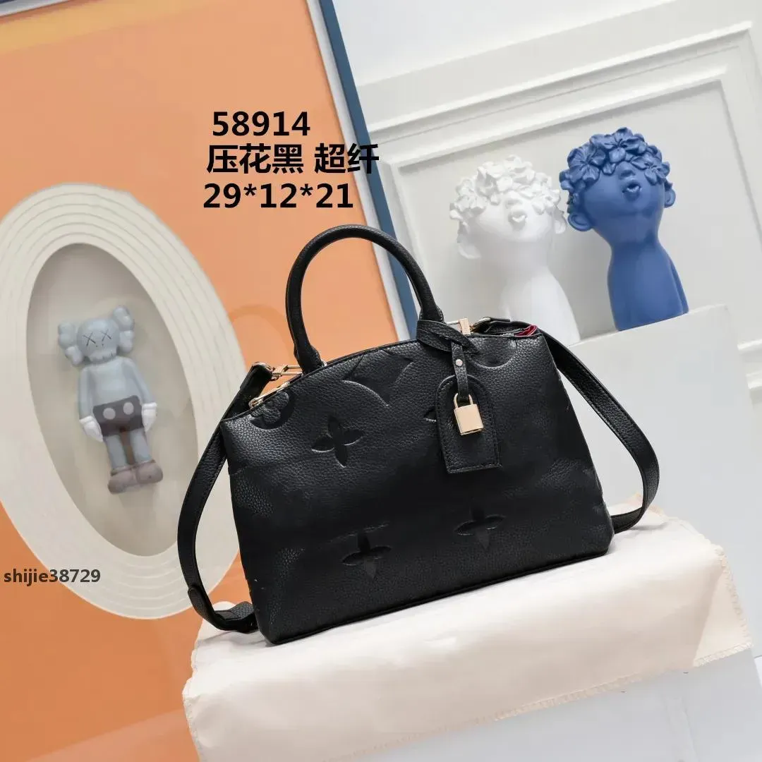 PETIT PALAIS Designers shoulder with lock Genuine leather Fashion Luxurys GRAND PALAIS Embossing flower pochette Women Handbag Messenger Bag-image-972308897