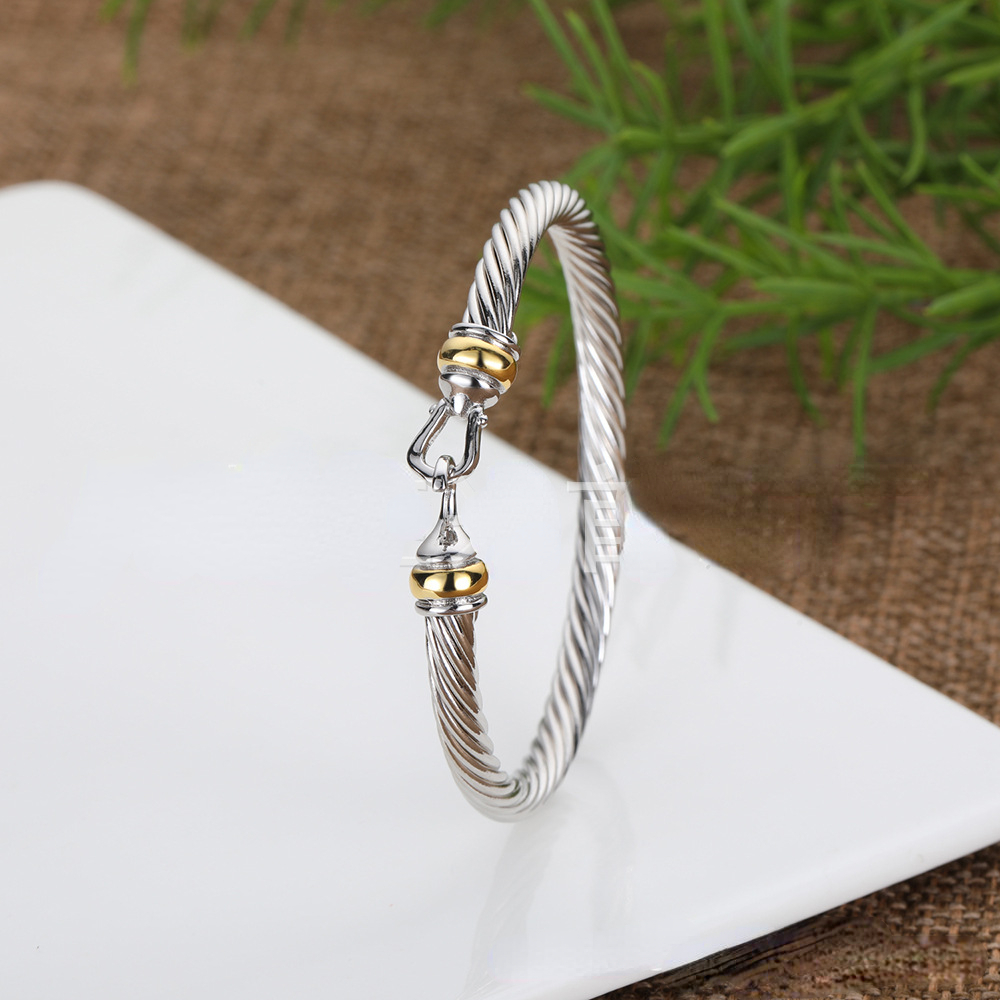 Designer D Bracelet Y European and American Style Braided Twisted Wire Colors Separation Gold Hook Bracelets Hand Jewelrys-image-972178209