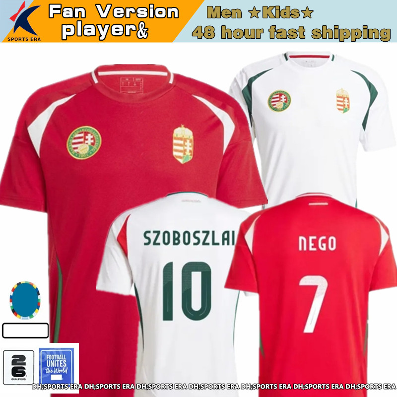 2024 Hungary Soccer Jersey SZOBOSZLAI GAZDAG ROLAND New 24 25Hungarian National Team Men Set Home Red Away White Football Shirt Uniform 
