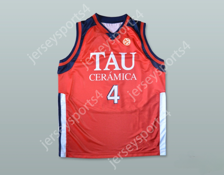 CUSTOM NAY Mens Youth/Kids LUIS SCOLA 4 TAU CERAMICA BASKETBALL JERSEY TOP Stitched S-6XL-image-972285030