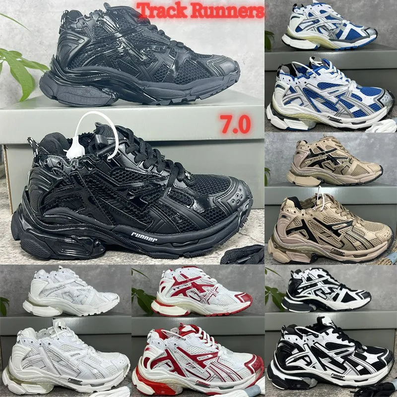 2024 man Designer mens women Casual Shoes Track Runners 7.0 Platform Brand Transmit sense BURGUNDY Deconstruction Tracks plate-forme flat sneaker-image-972648267