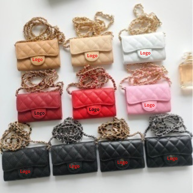 Designer Waist Wallet Bags Ladies Diamond Lattice Leather Caviar Card Bag Mini Chain Bag Decorative Purse-image-983150672