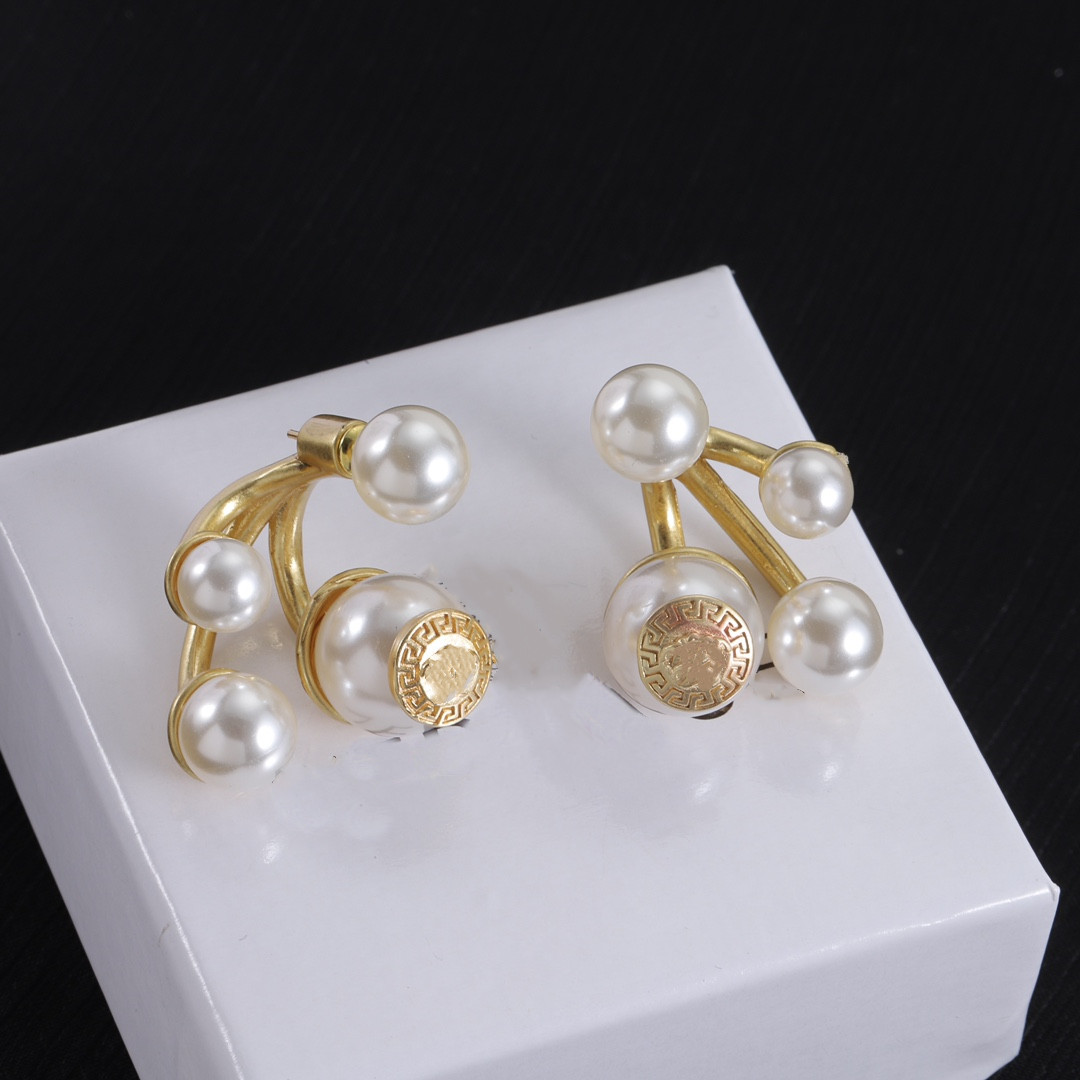 Pearl Charm earrings designer silver letter earrings for Woman 925 silver needle earrings Brass Fashion Jewelry Supply