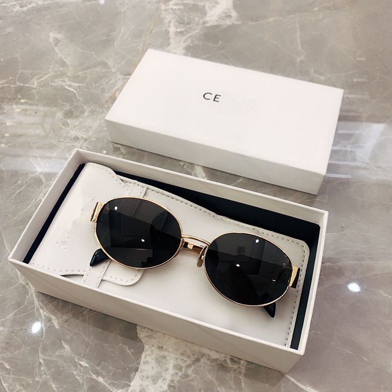 designer sunglasses for women oval frame shades sun glasses cat eye goggles Premium UV 400 Polarized Sunglasses With Box-image-963121441
