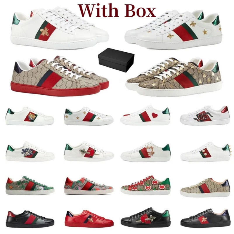 Running Shoes Ace Sneakers Low Mens Womens Shoes High Quality Tiger Embroidered Black White Green Stripes Walking Sneakers 35-44
