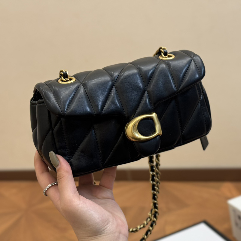 Black Purse Quilted Tabby Bag Handbags Designer Cross Body Bag Crossbody Bags Designer High Quality Soft Real Leather Chain Bag Designer Purses S-image-973027713