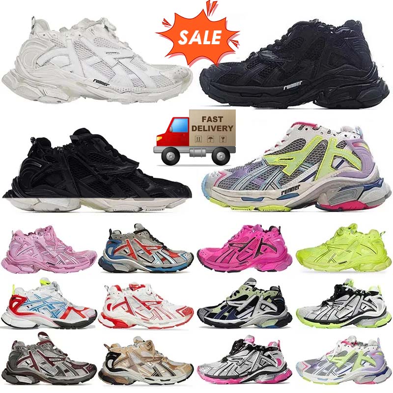 Designer Womens Mens Casual Shoes Runner 7.0 Transmit sense Trainers Fashion Outdoor White Pink Blue Deconstructed Sneakers Jogging Walking Athle-image-973345027