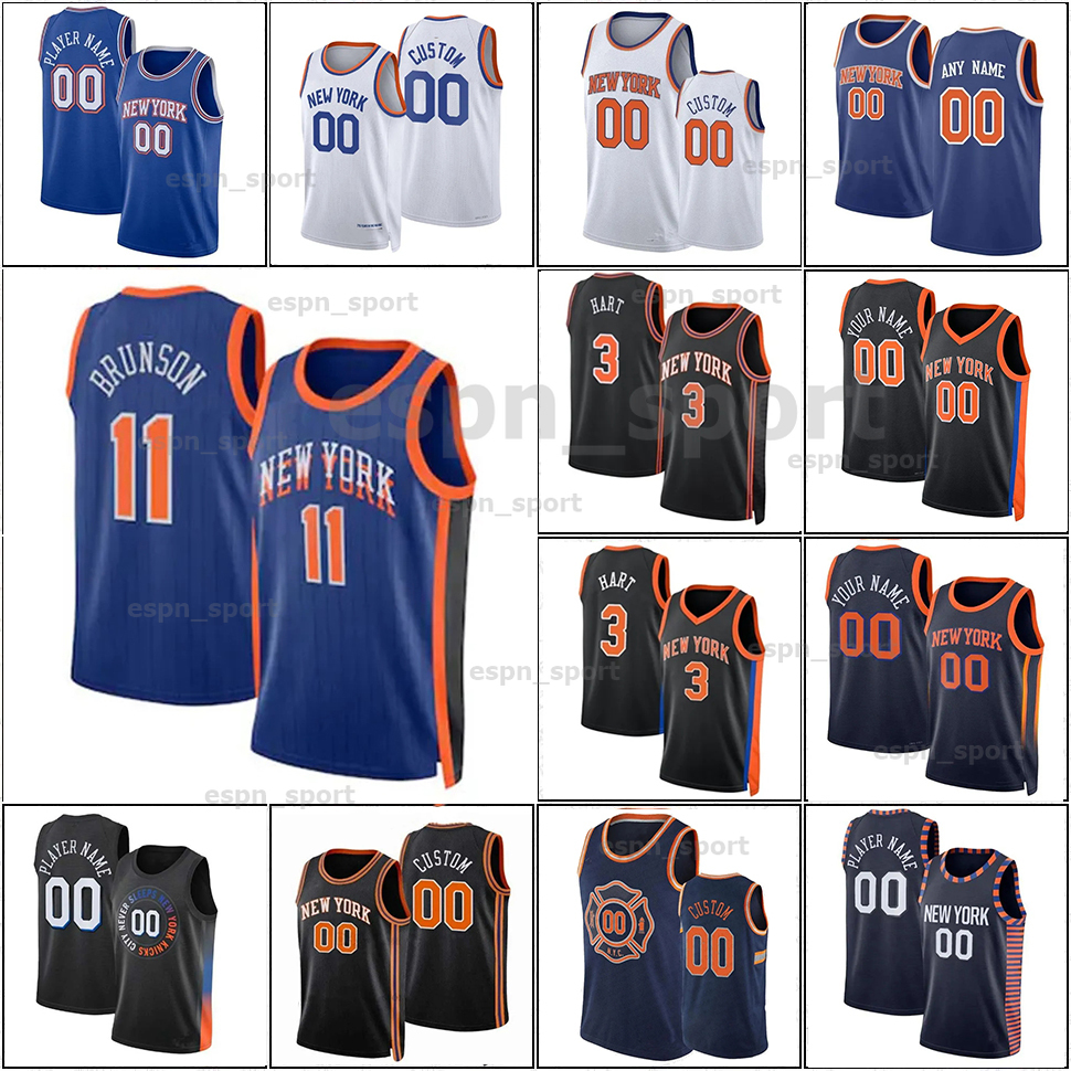 Obi Toppin RJ Barrett Jalen Brunson Custom Basketball Jersey Julius Randle New Yorks Josh Hart Knick Quentin Grimes 2023 2024 City Miles McBride-image-921860245