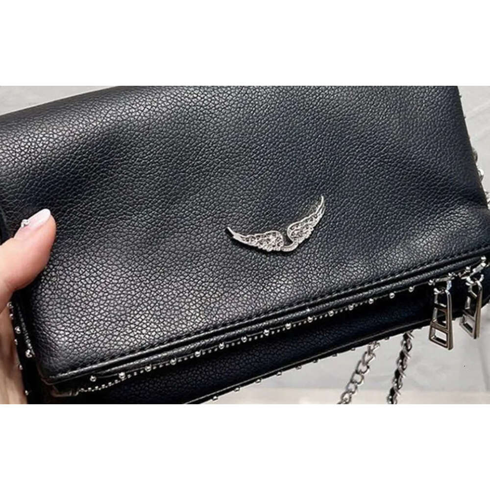 2023SS Evening Bags Popular Womens Bag Handbag Wings Diamond-ironing Zadig Et Voltaire Rivets Sheepskin Leather Messenger Crossbody Handbags Two Chain Ladiesk 
