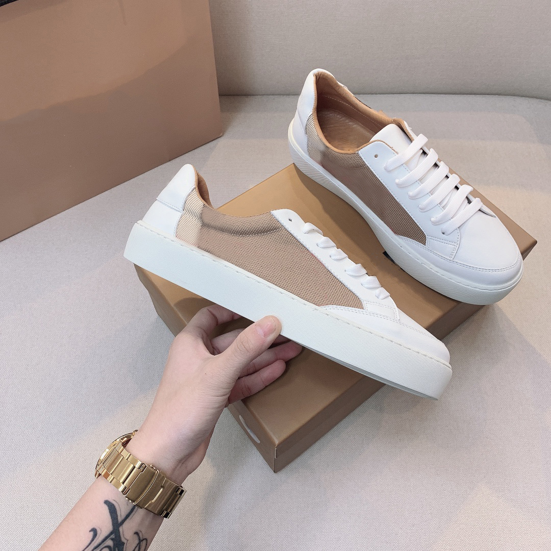 Luxury Designer Casual Shoes Fashion Men Outdoor Sneakers Women Plaid Canvas Leather Flats Letter-printed Rubber Soled Running Shoes Round Head S-image-973408122