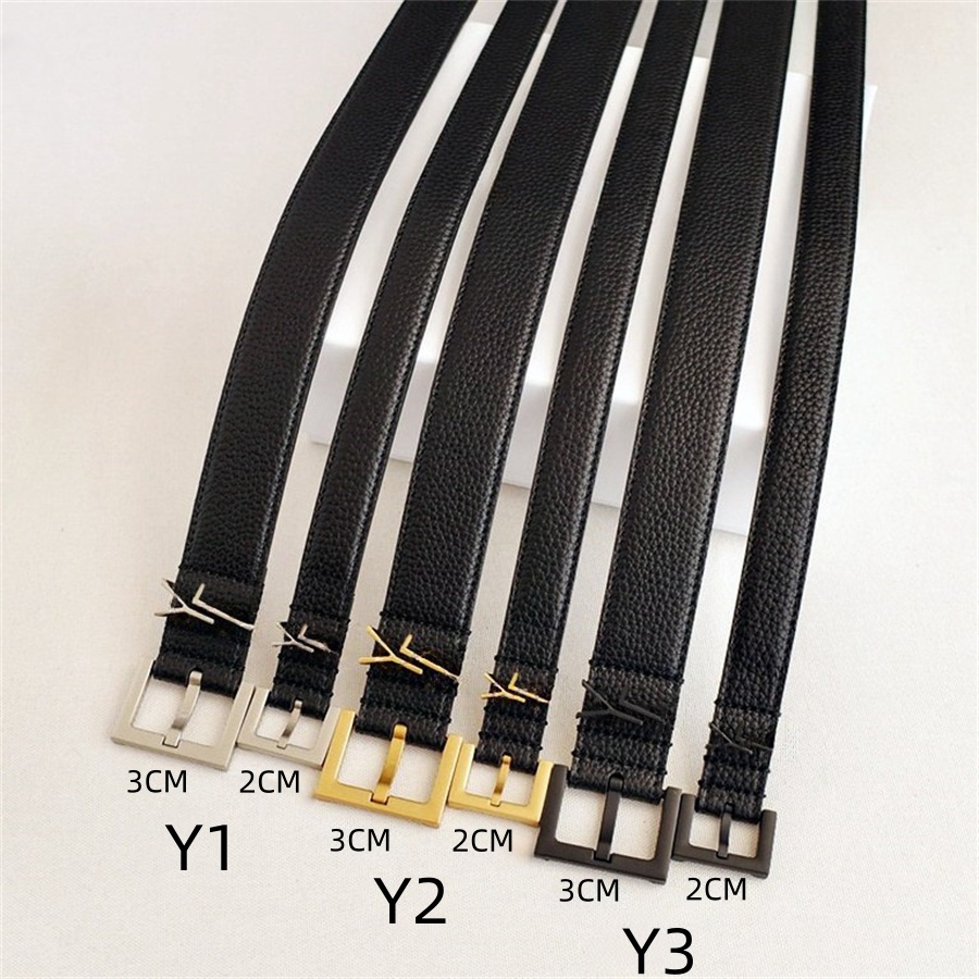 Belt for Woman Fashion Gold Needle Buckle Man Womens Belts Genuine Cowhide 15 Colors Optional Width 10A Quality-image-973713792