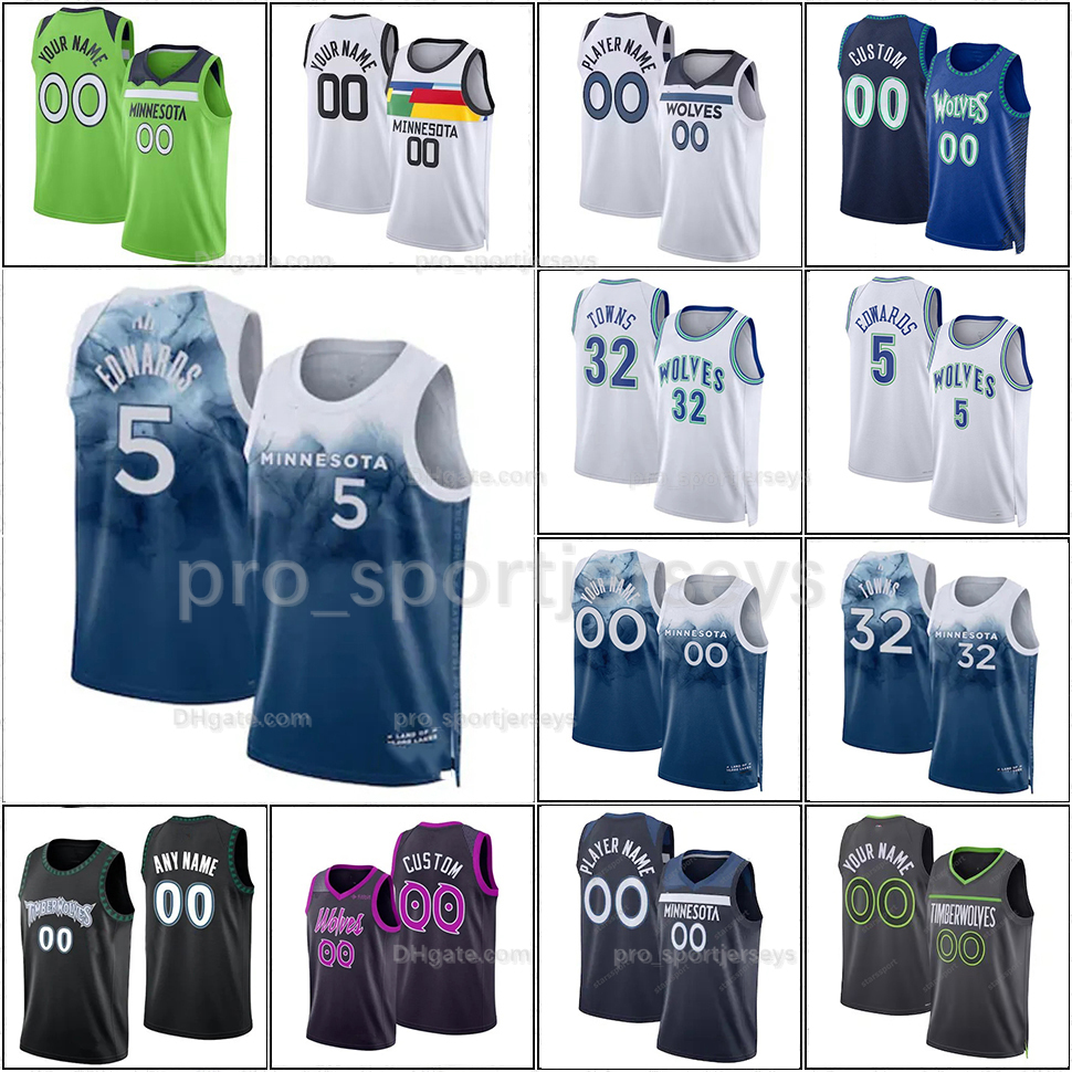 5 Anthony Edwards Rudy Gobert Karl-Anthony Towns Basketball Jersey Naz Reid Timberwolve DAngelo Russell Wendell Moore Jr. Jaden McDaniels 2024 Ci-image-902643165
