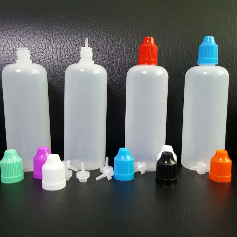 120ml Bottles PE Soft Translucent Empty LDPE Dropper 120 ml Plastic Bottles With Long Thin Needle Tips Childproof Caps For Vapor Juice Liquid Oil Packaging Bottle
