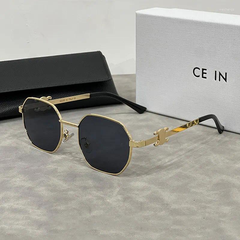 Sunglasses Womens Designer Metal Frame Luxury Eyeglasses Summer Square Lens Goggle Adumbral Fashion Polarized Sun Glass For Men-image-973773601