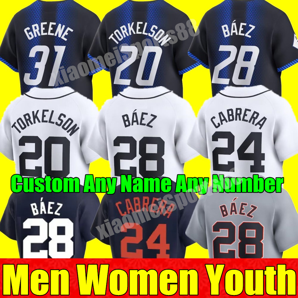 Custom S-4XL 2024 City Connect Miguel Cabrera Baseball Jersey Tarik Skubal Javier Baez Tigers Kirk Gibson Riley Greene Spencer Torkelson Detroit Andy Ibanez Baddoo 