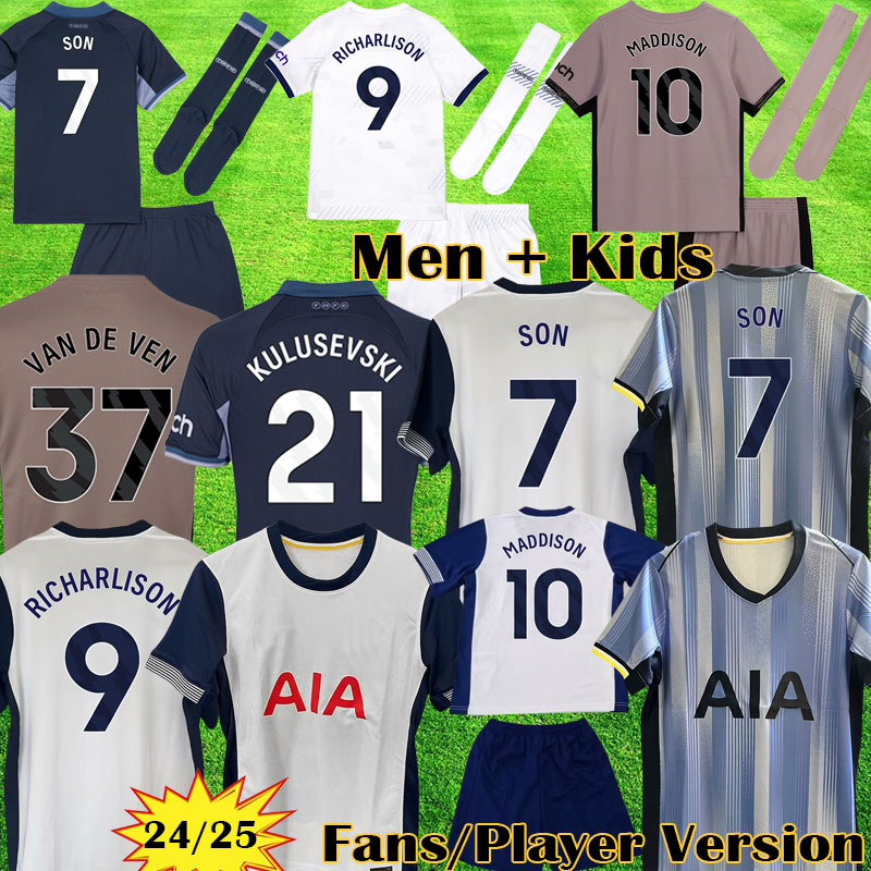 3XL 4XL 23 24 24 SON RICHARLISON MADDISON Soccer Jerseys COYS KULUSEVSKI HOJBJERG 2023 2024 2025 ROMERO THFC Football shirt tOttenNhaMSe kit BENTANCUR Men kids set 