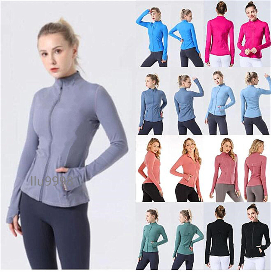 2024 Yoga Jacket Women's Define Workout Sport Coat Fitness Jacket Sports Quick Dry Activewear Top Solid Zip Up Sweatshirt Sportwear Hot Sell 