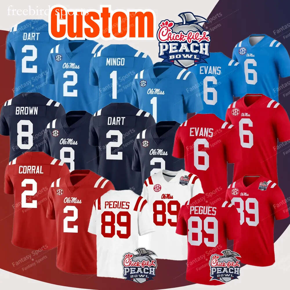 Ole Miss Rebels Jaxson Dart Pegues Football Jersey Manning Luke Altmyer 11 Watkins Tre Harris Fraser Masin Quinshon Judkins Smith Metcalf Powder-image-974320263