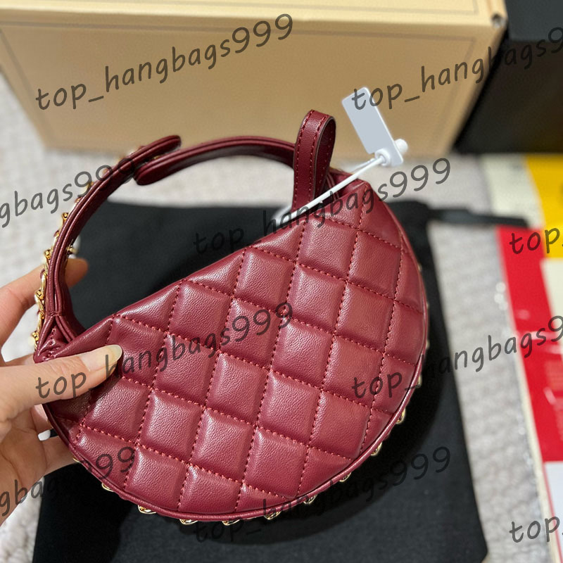 6Colors Daily Outfit Mini Totes Bag Round Cake Moon Shaped Makeup Bags Snap Buckle Handle With Chain Decoration Card Holder Purse Cosmetic Bags 1-image-974168470