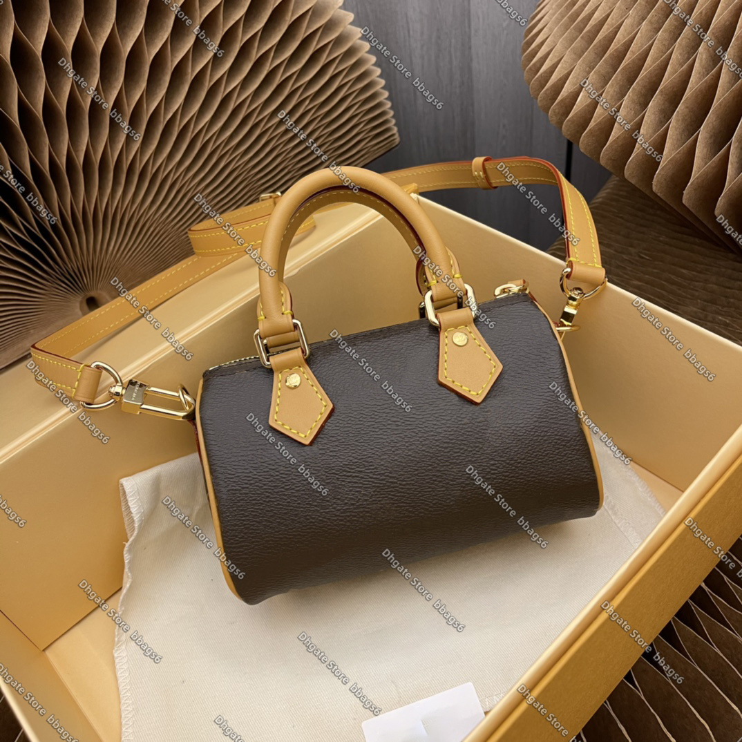 Luxury Designer mini nano speedy CrossBody Womens Cowhide Leather Handbag Shoulder Bag Totes Clutch outdoor travel Removable Strap sleek design S-image-974327381